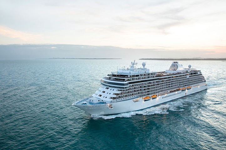 Mediterranean cruise ship on open water