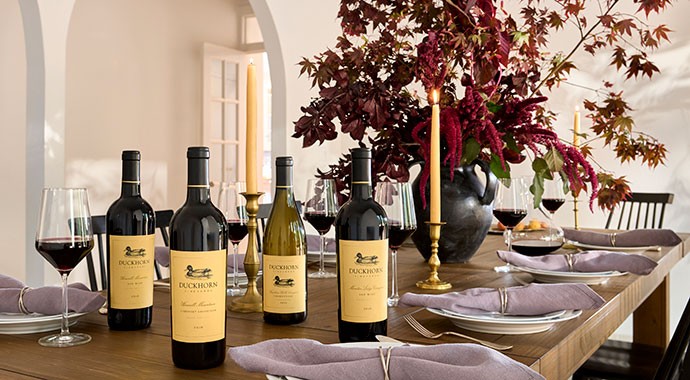 Duckhorn Vineyards wines on a table